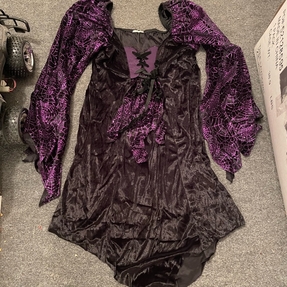 Purple and Black Spider Web Dress
